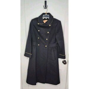 Vintage Black/Beige Coat Double Breasted Gold Buttons Youthcraft Union Made USA